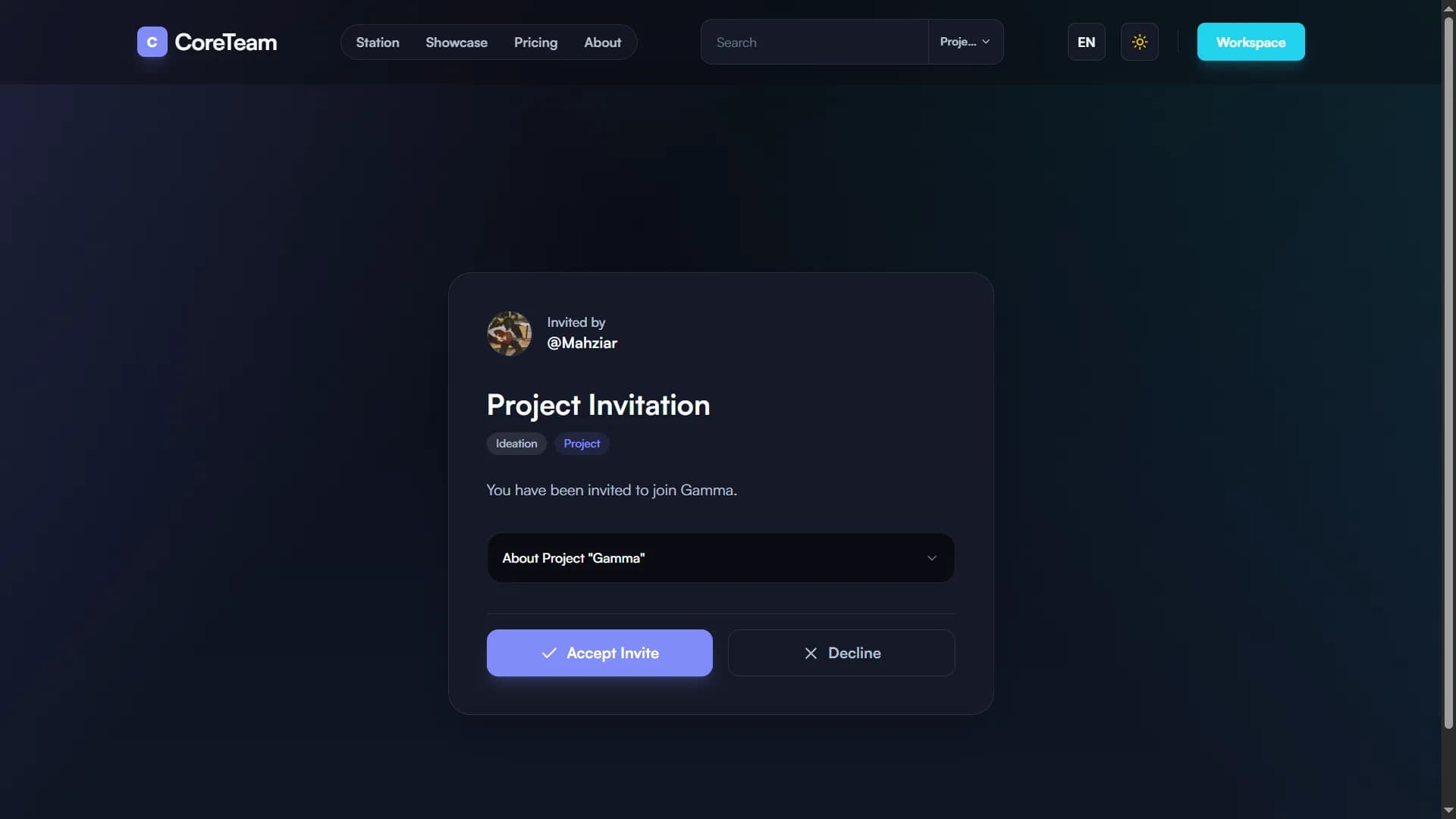 CoreTeam interface screen 13