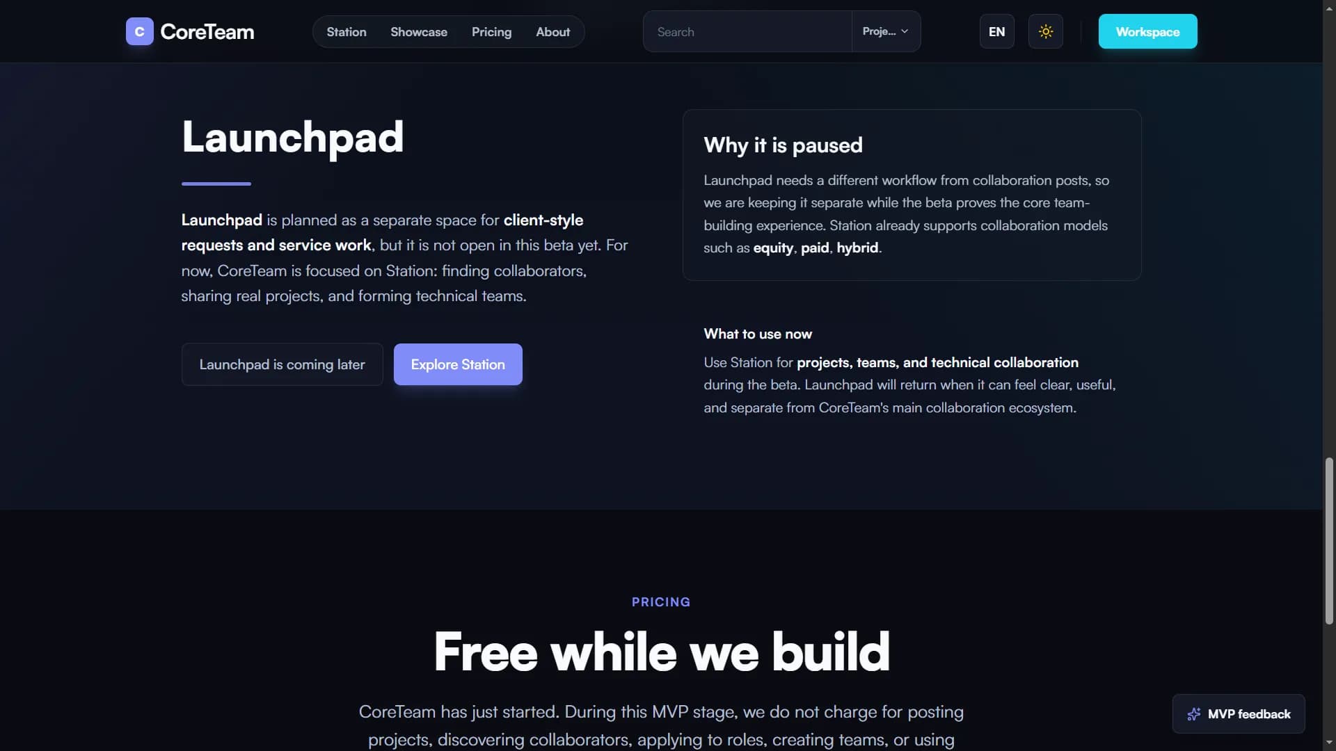 CoreTeam interface screen 4